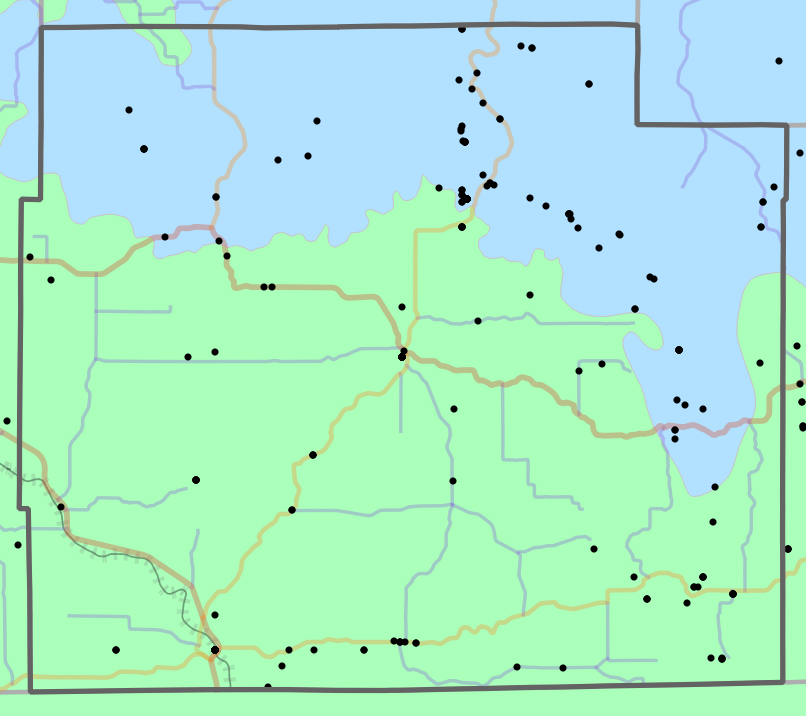 Level IV Ecoregion locality map for Oregon County, Missouri