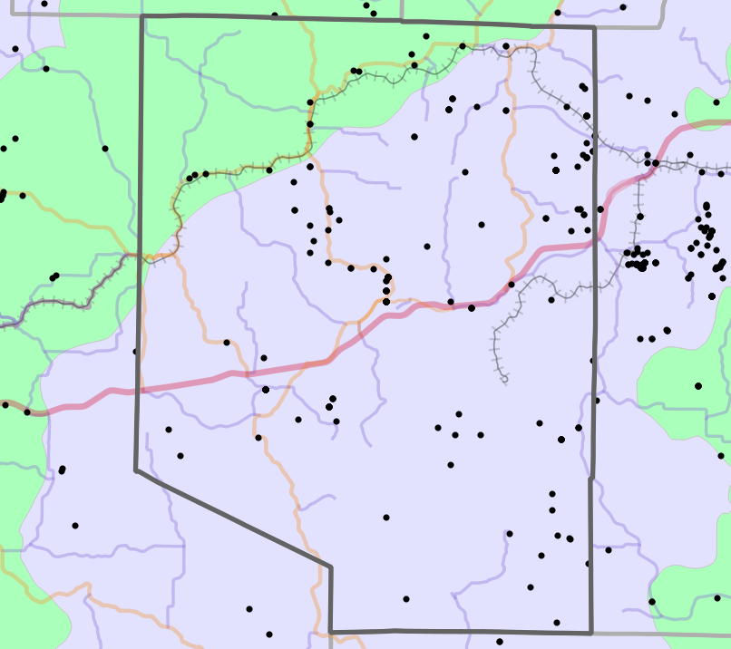 Level IV Ecoregion locality map for Pulaski County, Missouri