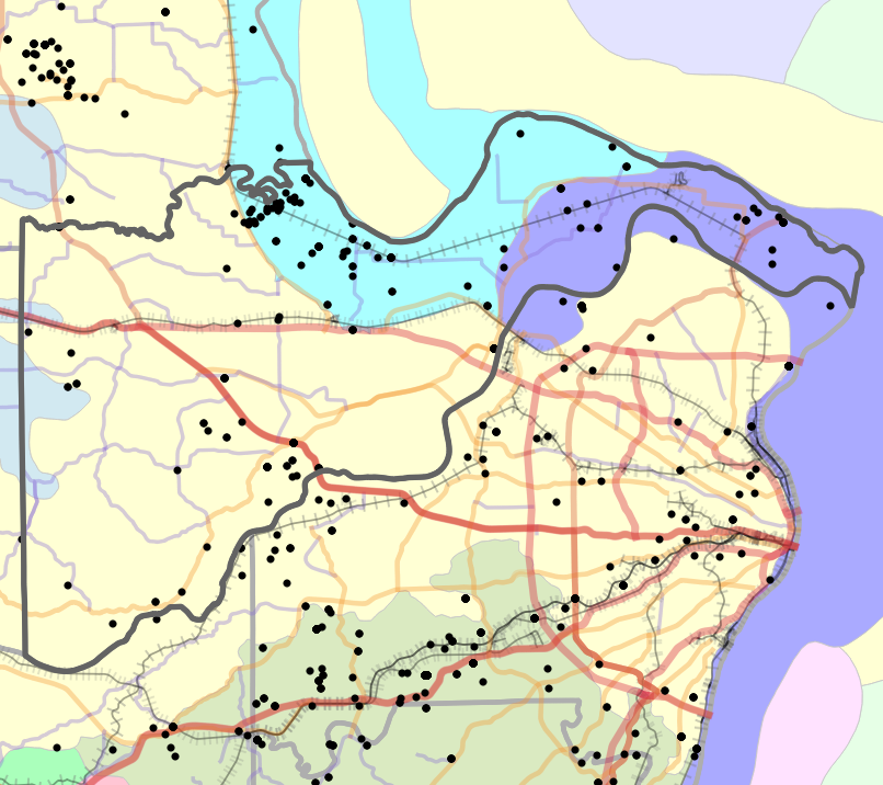 Level IV Ecoregion locality map for Saint Charles County, Missouri