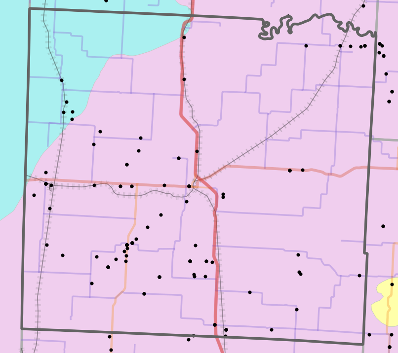 Level IV Ecoregion locality map for Vernon County, Missouri