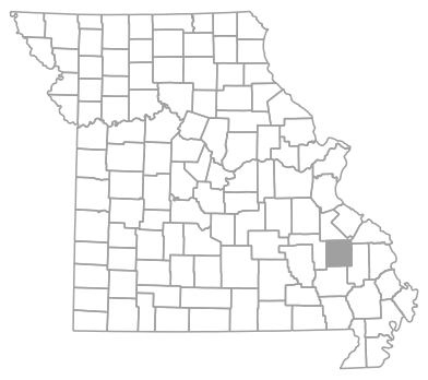 Locator map for Madison County, Missouri