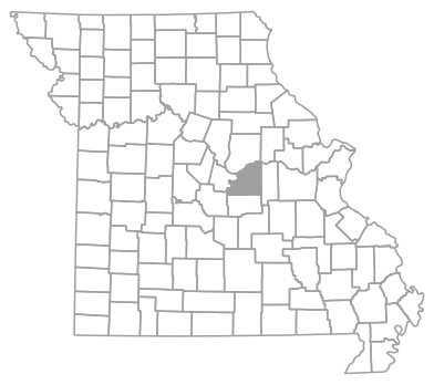 Locator map for Osage County, Missouri