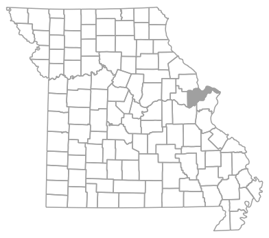 Locator map for Saint Charles County, Missouri