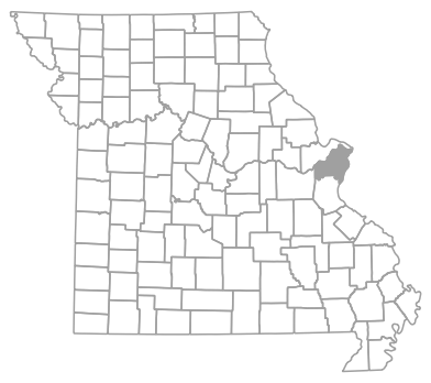 Locator map for Saint Louis County, Missouri