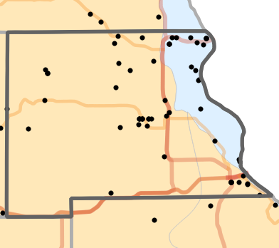 Natural divisions and sections locality map for Marion County, Missouri