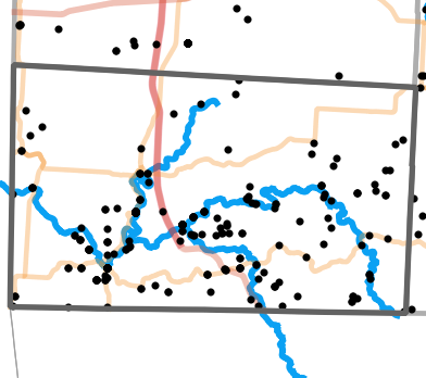 Major rivers locality map for McDonald County, Missouri