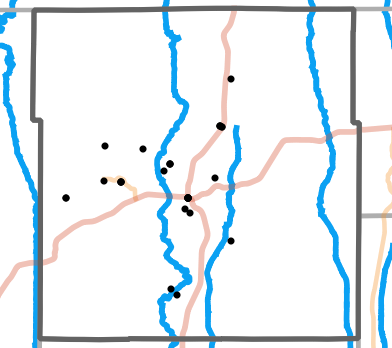 Major rivers locality map for Mercer County, Missouri