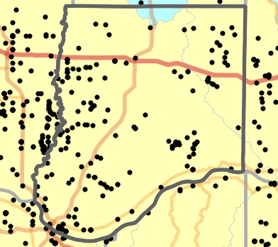 Major watersheds locality map for Callaway County, Missouri
