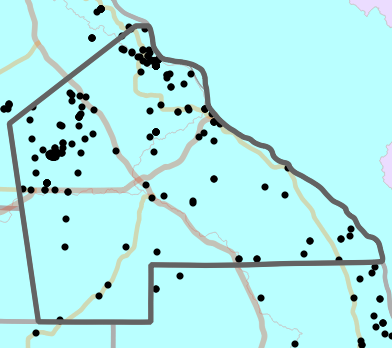 Major watersheds locality map for Pike County, Missouri