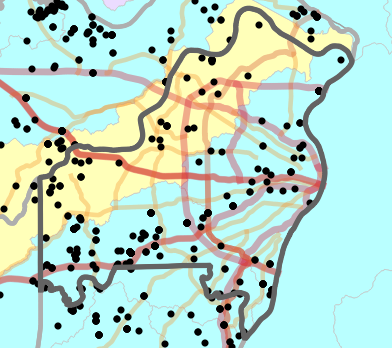 Major watersheds locality map for Saint Louis County, Missouri