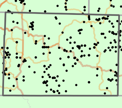 Major watersheds locality map for Taney County, Missouri