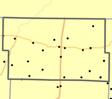 Major watersheds locality map for Worth County, Missouri