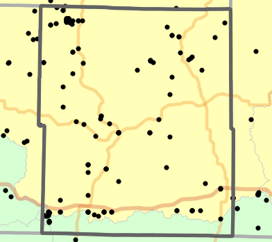 Major watersheds locality map for Wright County, Missouri