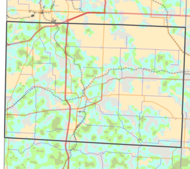 Historical vegetation map for Newton County, Missouri