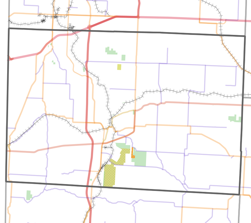 Landmark locality map for Newton County, Missouri