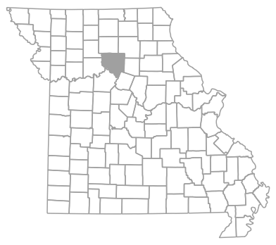 Locator map for Chariton County, Missouri
