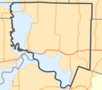 Natural divisions and sections locality map for Chariton County, Missouri