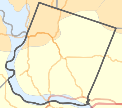 Natural divisions and sections locality map for Howard County, Missouri