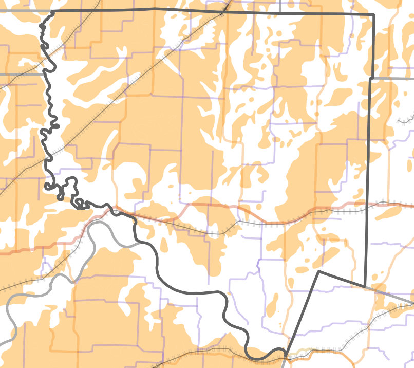 Presettlement prairie locality map for Chariton County, Missouri