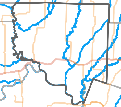 Major rivers locality map for Chariton County, Missouri