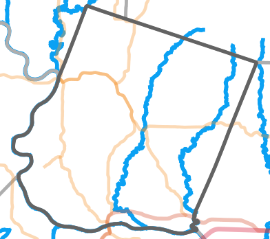 Major rivers locality map for Howard County, Missouri