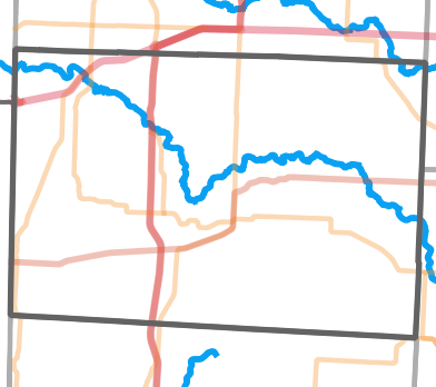 Major rivers locality map for Newton County, Missouri