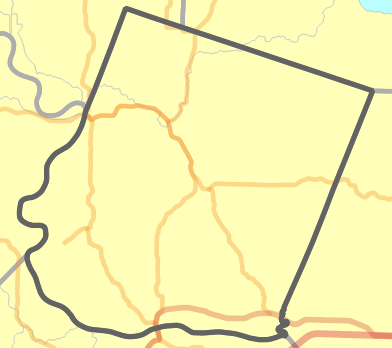 Major watersheds locality map for Howard County, Missouri