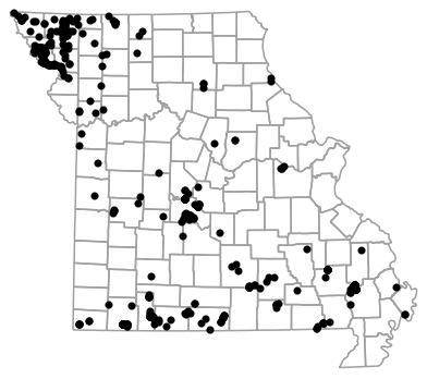 Map of records for Easterla, D A (1900 - 1998)