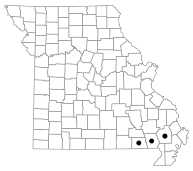 County map for Pseudacris fouquettei (Cajun Chorus Frog)