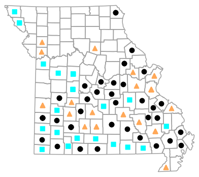 Historical county map for Aspidoscelis sexlineatus (Prairie Racerunner)