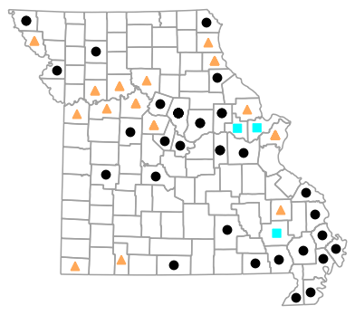 Historical county map for Graptemys pseudogeographica (False Map Turtle)