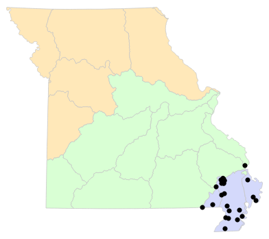 Ecological Drainage Units map for Chrysemys dorsalis (Southern Painted Turtle)