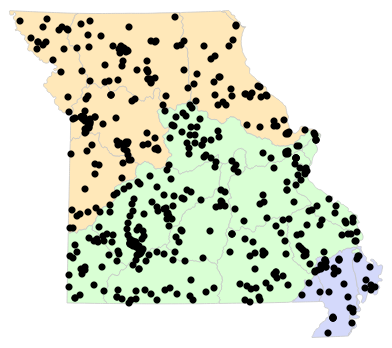 Ecological Drainage Units map for Pantherophis obsoletus (Western Ratsnake)