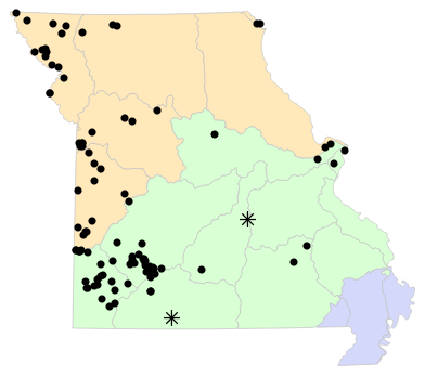 Ecological Drainage Units map for Pituophis catenifer (Bullsnake)