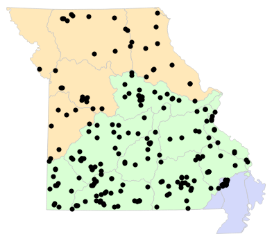 Ecological Drainage Units map for Pseudacris crucifer (Spring Peeper)