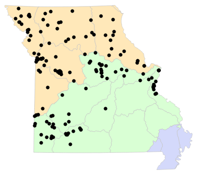 Ecological Drainage Units map for Pseudacris maculata (Boreal Chorus Frog)
