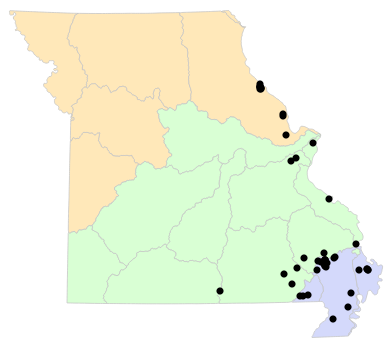 Ecological Drainage Units map for Siren nettingi (Western Lesser Siren)