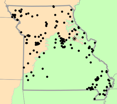 Level I Ecoregions map for Ambystoma texanum (Small-mouthed Salamander)