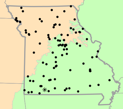 Level I Ecoregions map for Dryophytes versicolor (Gray Treefrog)