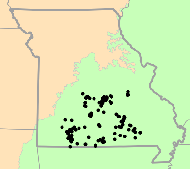 Level I Ecoregions map for Eurycea nerea (Northern Grotto Salamander)