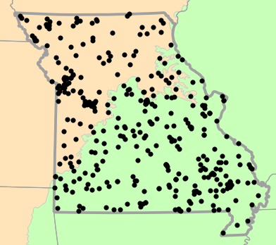 Level I Ecoregions map for Lithobates catesbeianus (American Bullfrog)