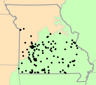 Level I Ecoregions map for Masticophis flagellum (Eastern Coachwhip)