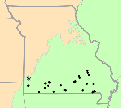 Level I Ecoregions map for Necturus louisianensis (Red River Mudpuppy)