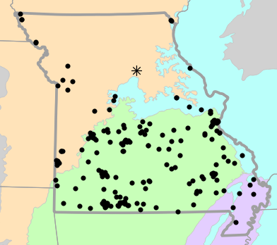 Level II Ecoregions map for Aspidoscelis sexlineatus (Prairie Racerunner)