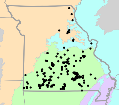 Level II Ecoregions map for Graptemys geographica (Northern Map Turtle)