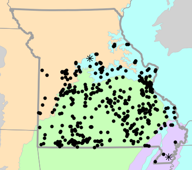 Level II Ecoregions map for Sceloporus consobrinus (Prairie Lizard)