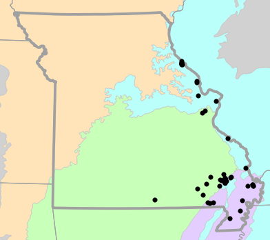 Level II Ecoregions map for Siren intermedia (Western Lesser Siren)
