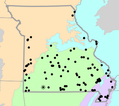 Level II Ecoregions map for Sternotherus odoratus (Eastern Musk Turtle)