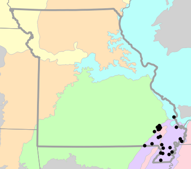 Level III Ecoregions map for Chrysemys dorsalis (Southern Painted Turtle)