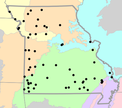 Level III Ecoregions map for Dryophytes chrysoscelis (Cope